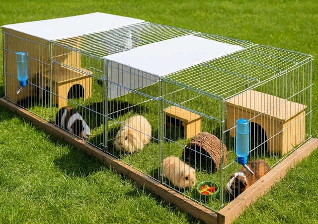 KI generiert Sommergehege für Meerschweinchen aus Metall
